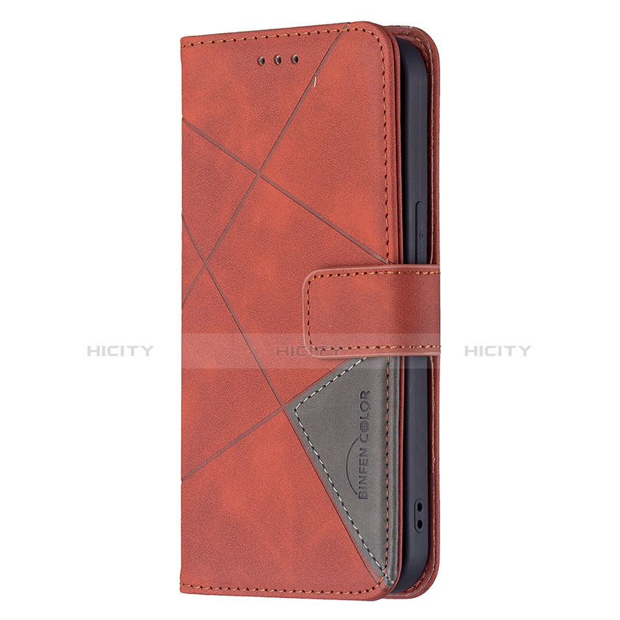 Funda de Cuero Cartera con Soporte Patron de Moda Carcasa L06 para Apple iPhone 13 Marron