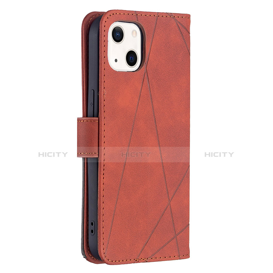 Funda de Cuero Cartera con Soporte Patron de Moda Carcasa L06 para Apple iPhone 13 Marron