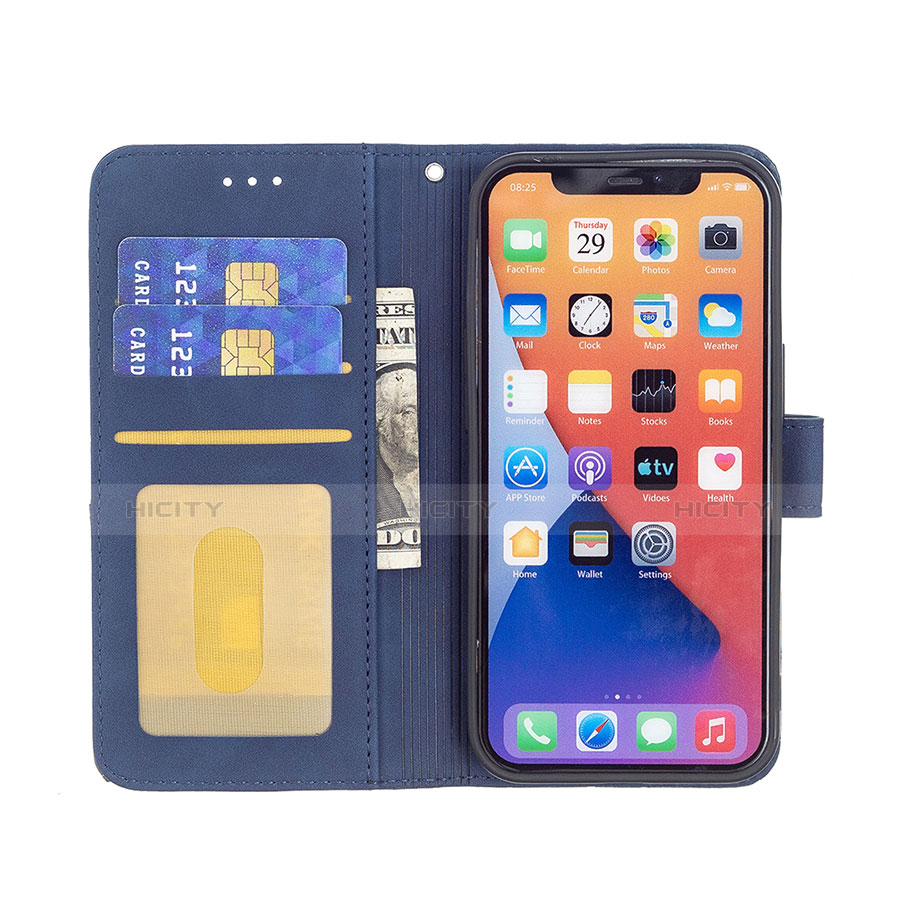 Funda de Cuero Cartera con Soporte Patron de Moda Carcasa L06 para Apple iPhone 14 Plus Azul