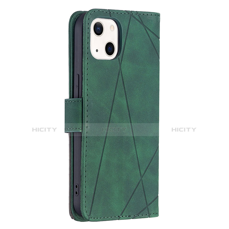 Funda de Cuero Cartera con Soporte Patron de Moda Carcasa L06 para Apple iPhone 14 Plus Verde