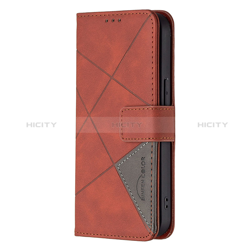 Funda de Cuero Cartera con Soporte Patron de Moda Carcasa L06 para Apple iPhone 14 Pro Marron