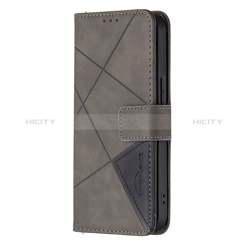 Funda de Cuero Cartera con Soporte Patron de Moda Carcasa L06 para Apple iPhone 14 Pro Max Gris