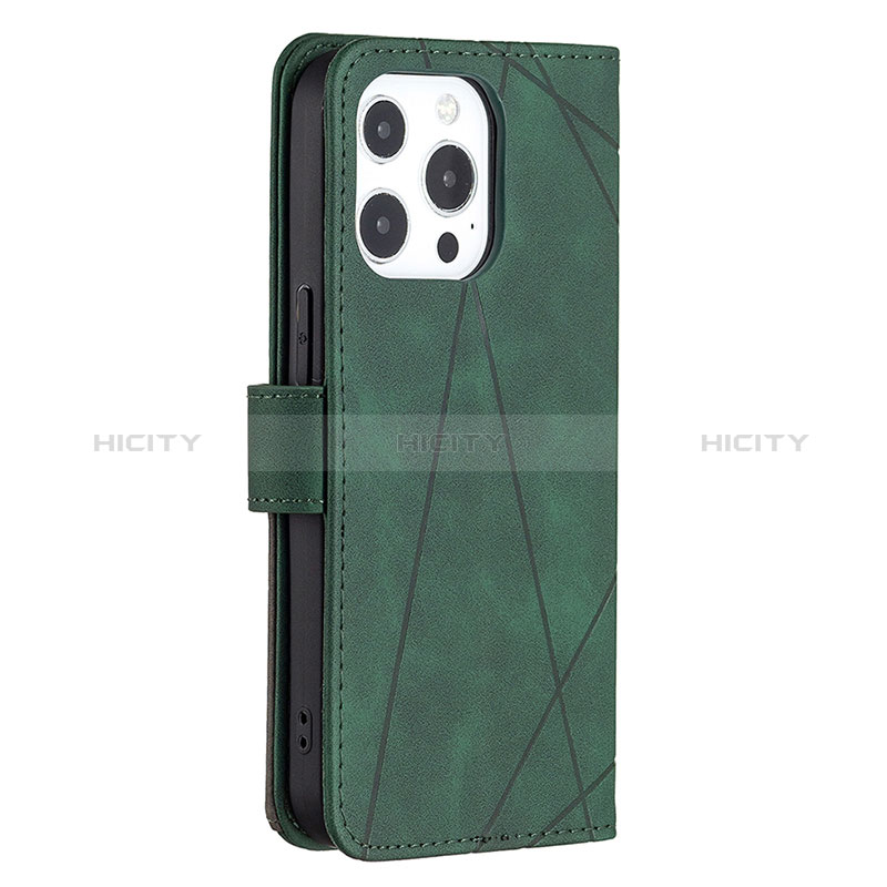 Funda de Cuero Cartera con Soporte Patron de Moda Carcasa L06 para Apple iPhone 14 Pro Verde