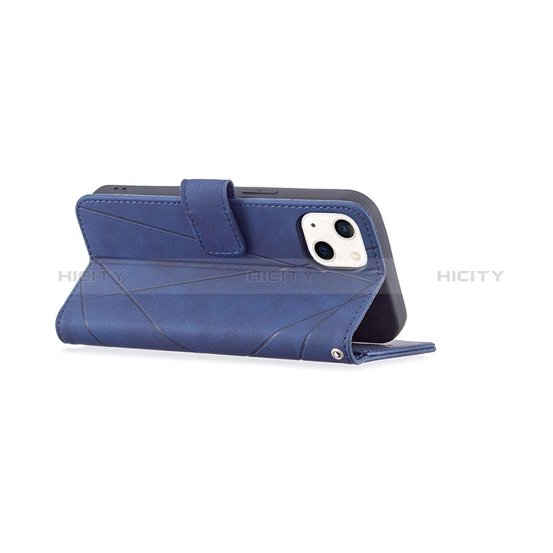 Funda de Cuero Cartera con Soporte Patron de Moda Carcasa L06 para Apple iPhone 15 Azul