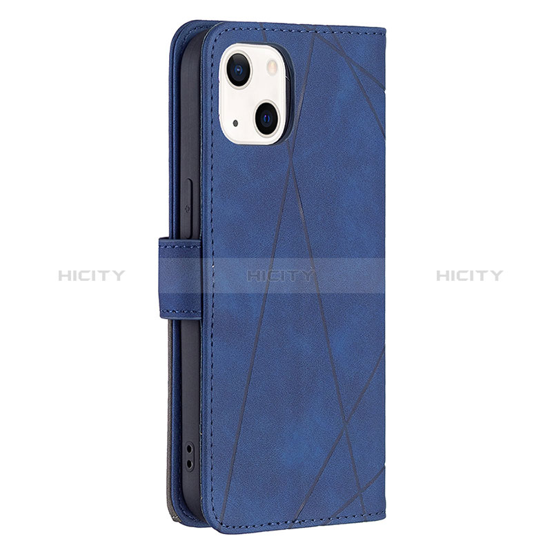 Funda de Cuero Cartera con Soporte Patron de Moda Carcasa L06 para Apple iPhone 15 Azul