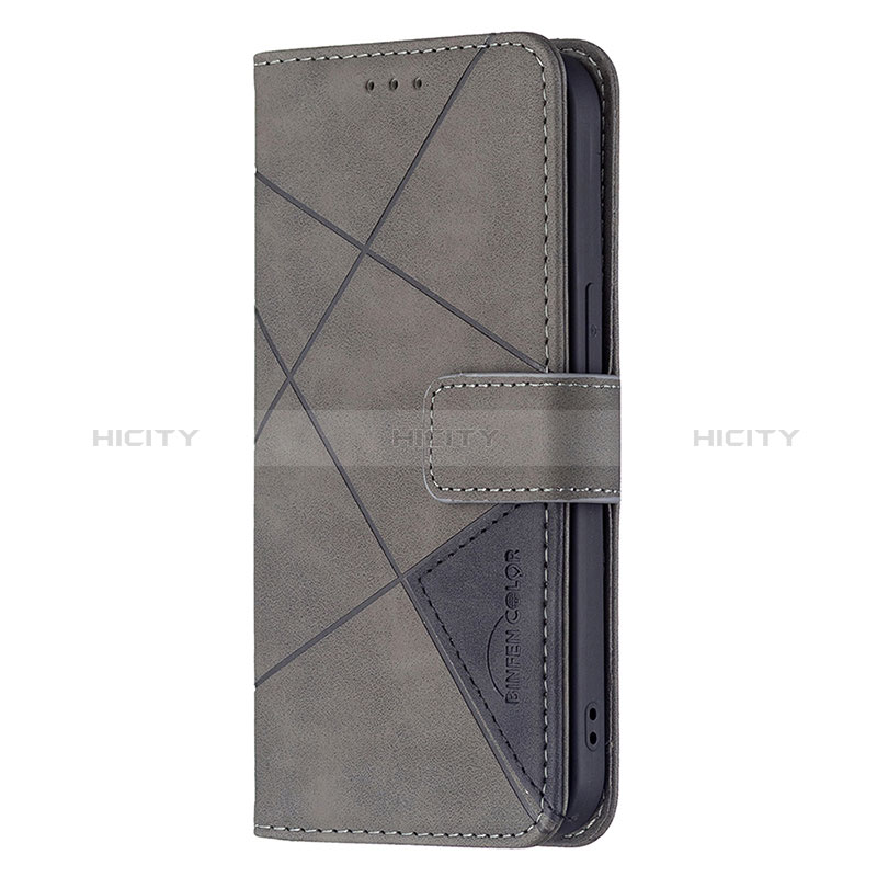 Funda de Cuero Cartera con Soporte Patron de Moda Carcasa L06 para Apple iPhone 15 Gris