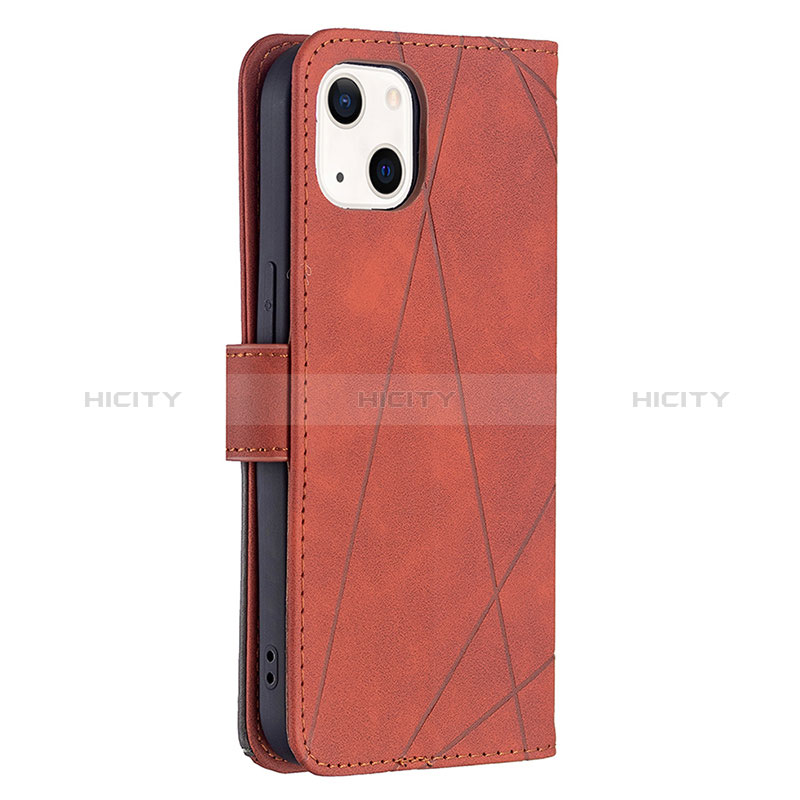 Funda de Cuero Cartera con Soporte Patron de Moda Carcasa L06 para Apple iPhone 15 Marron