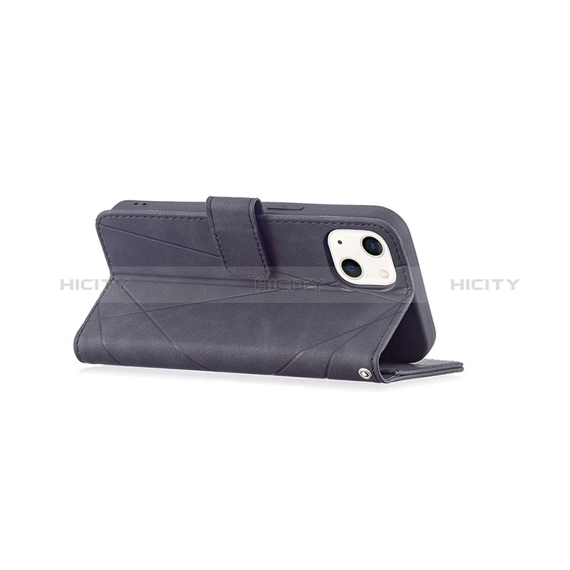 Funda de Cuero Cartera con Soporte Patron de Moda Carcasa L06 para Apple iPhone 15 Plus Negro