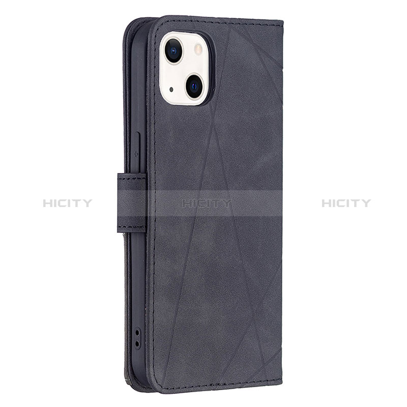 Funda de Cuero Cartera con Soporte Patron de Moda Carcasa L06 para Apple iPhone 15 Plus Negro