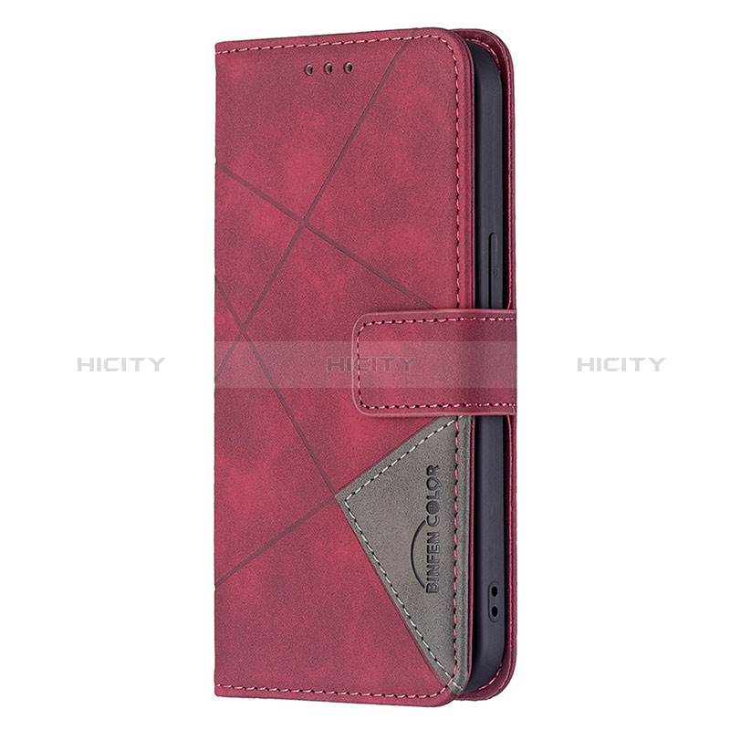 Funda de Cuero Cartera con Soporte Patron de Moda Carcasa L06 para Apple iPhone 15 Plus Rojo