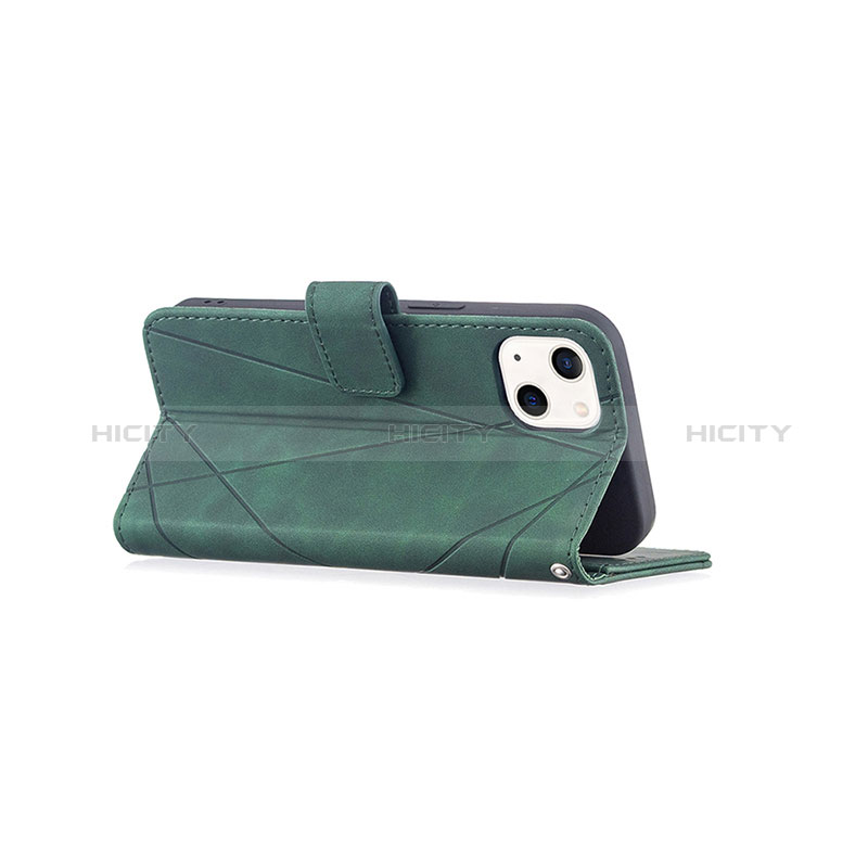 Funda de Cuero Cartera con Soporte Patron de Moda Carcasa L06 para Apple iPhone 15 Plus Verde