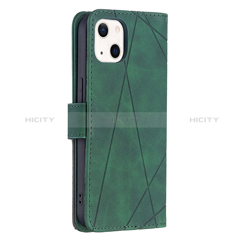 Funda de Cuero Cartera con Soporte Patron de Moda Carcasa L06 para Apple iPhone 15 Plus Verde