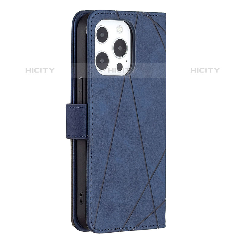 Funda de Cuero Cartera con Soporte Patron de Moda Carcasa L06 para Apple iPhone 16 Pro Max Azul