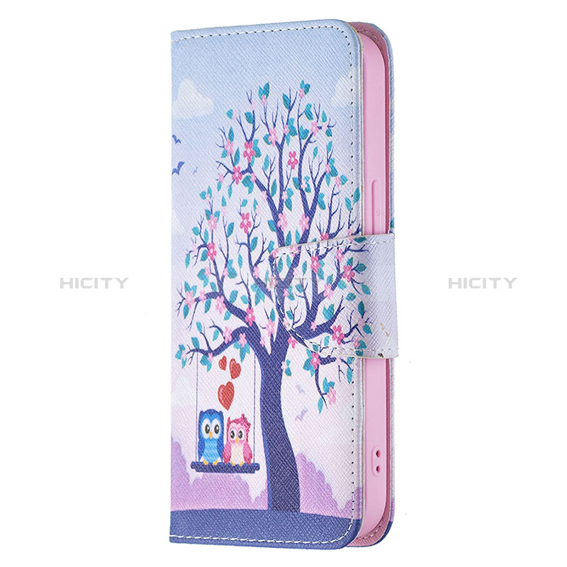 Funda de Cuero Cartera con Soporte Patron de Moda Carcasa L07 para Apple iPhone 15 Multicolor