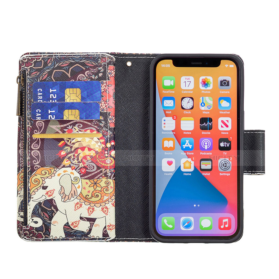 Funda de Cuero Cartera con Soporte Patron de Moda Carcasa para Apple iPhone 13 Pro Max Multicolor