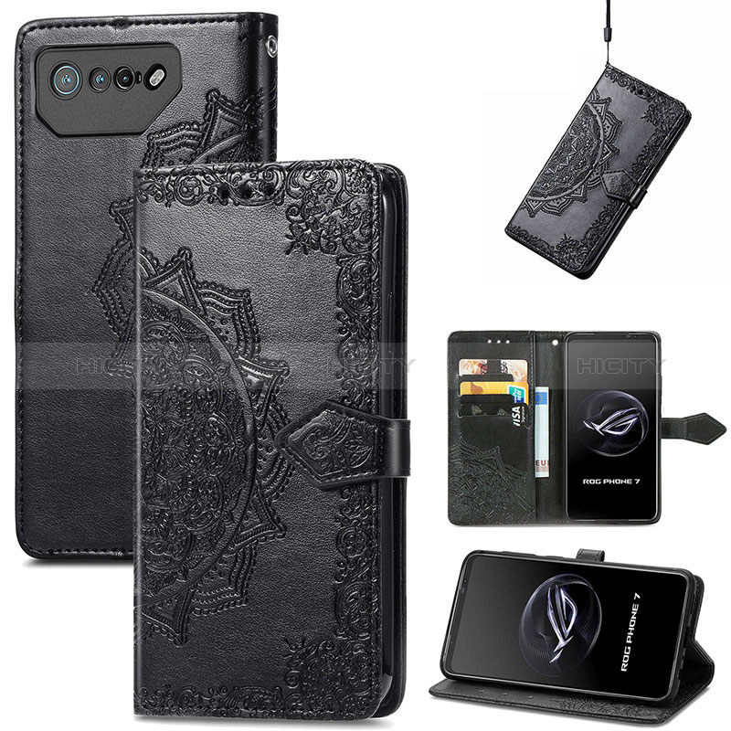 Funda de Cuero Cartera con Soporte Patron de Moda Carcasa para Asus ROG Phone 7