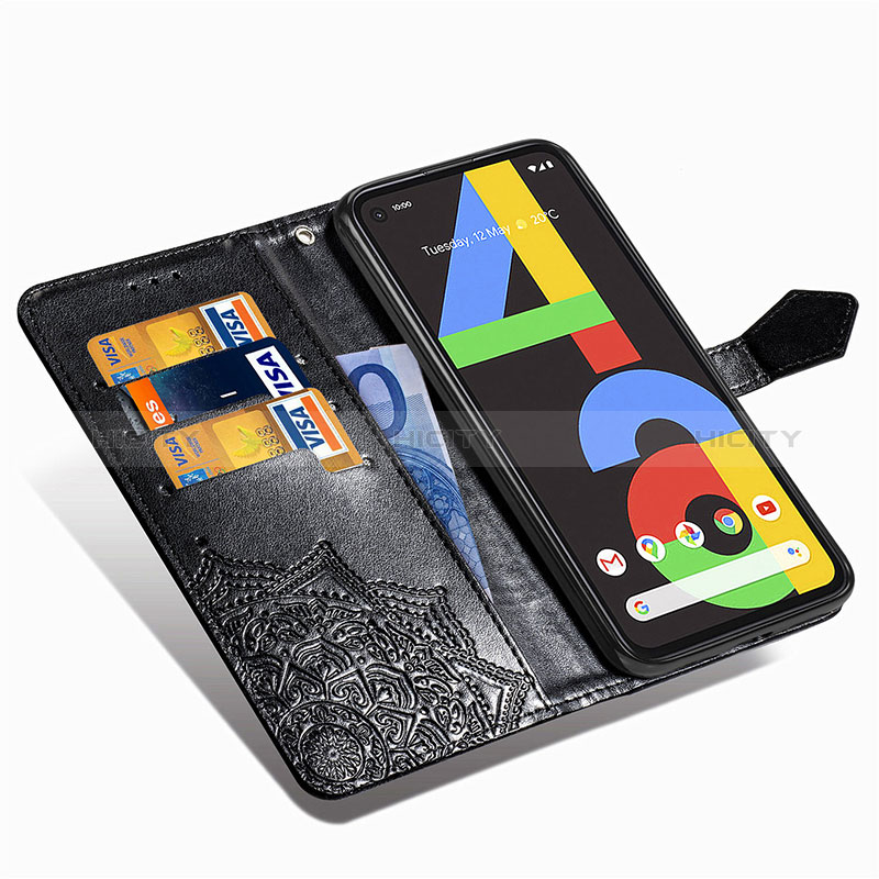 Funda de Cuero Cartera con Soporte Patron de Moda Carcasa para Google Pixel 4a