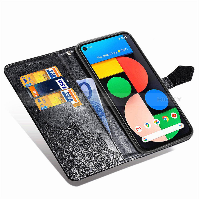 Funda de Cuero Cartera con Soporte Patron de Moda Carcasa para Google Pixel 4a 5G