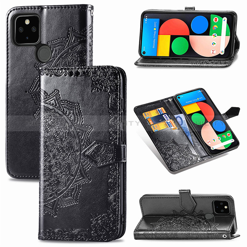 Funda de Cuero Cartera con Soporte Patron de Moda Carcasa para Google Pixel 4a 5G