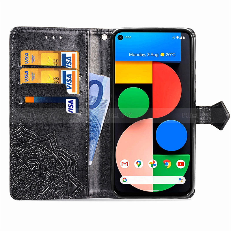 Funda de Cuero Cartera con Soporte Patron de Moda Carcasa para Google Pixel 4a 5G