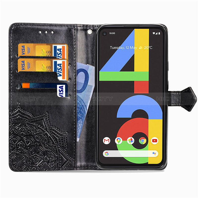 Funda de Cuero Cartera con Soporte Patron de Moda Carcasa para Google Pixel 4a