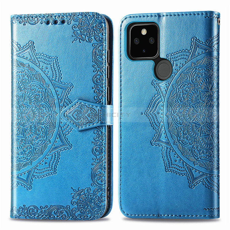 Funda de Cuero Cartera con Soporte Patron de Moda Carcasa para Google Pixel 5