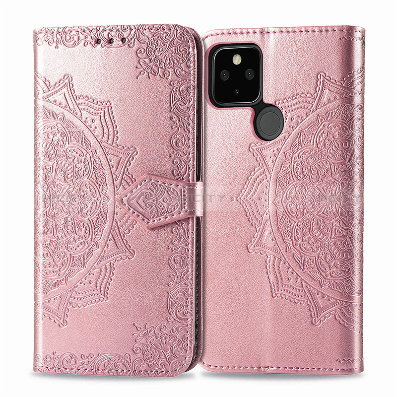 Funda de Cuero Cartera con Soporte Patron de Moda Carcasa para Google Pixel 5 XL 5G