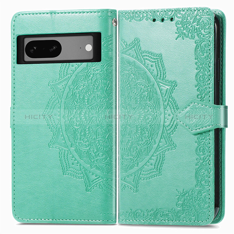 Funda de Cuero Cartera con Soporte Patron de Moda Carcasa para Google Pixel 7 5G Verde