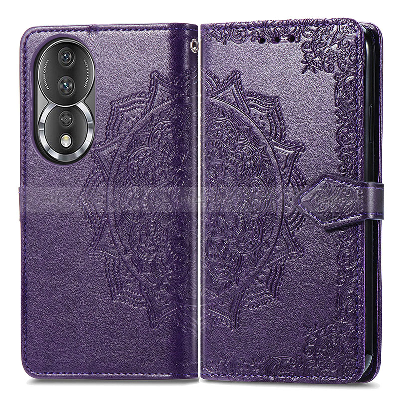 Funda de Cuero Cartera con Soporte Patron de Moda Carcasa para Huawei Honor 80 5G