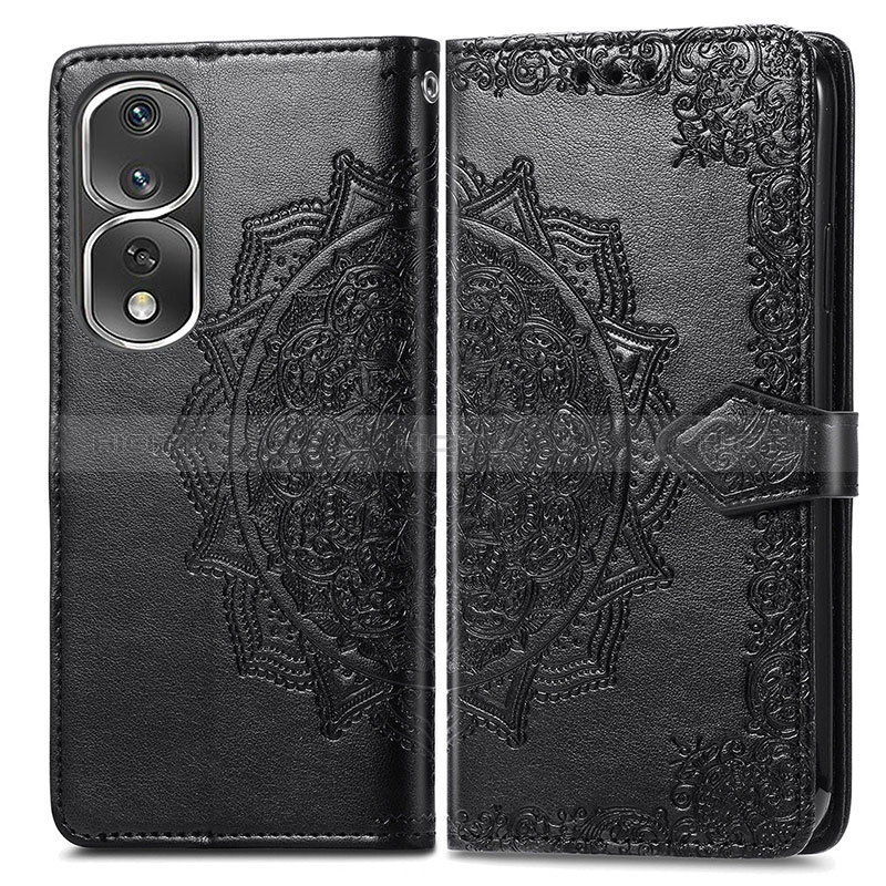 Funda de Cuero Cartera con Soporte Patron de Moda Carcasa para Huawei Honor 80 Pro 5G Negro