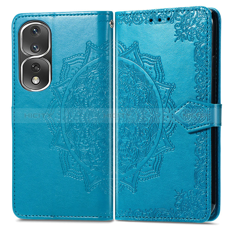 Funda de Cuero Cartera con Soporte Patron de Moda Carcasa para Huawei Honor 80 Pro Flat 5G Azul