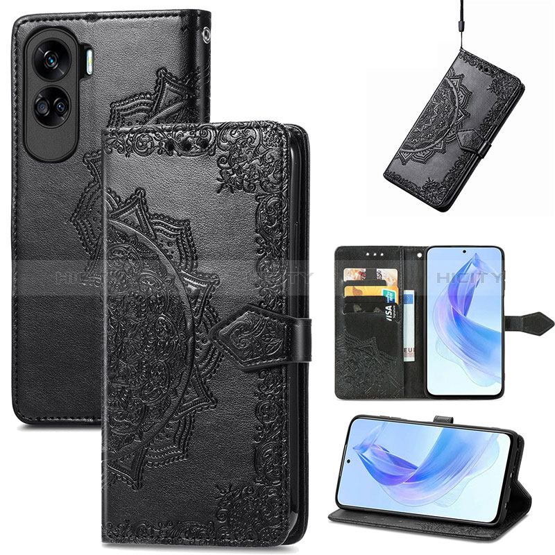 Funda de Cuero Cartera con Soporte Patron de Moda Carcasa para Huawei Honor 90 Lite 5G