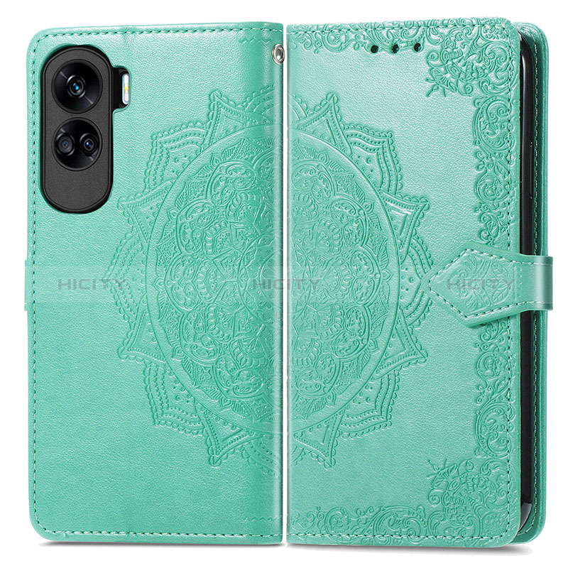 Funda de Cuero Cartera con Soporte Patron de Moda Carcasa para Huawei Honor 90 Lite 5G Verde