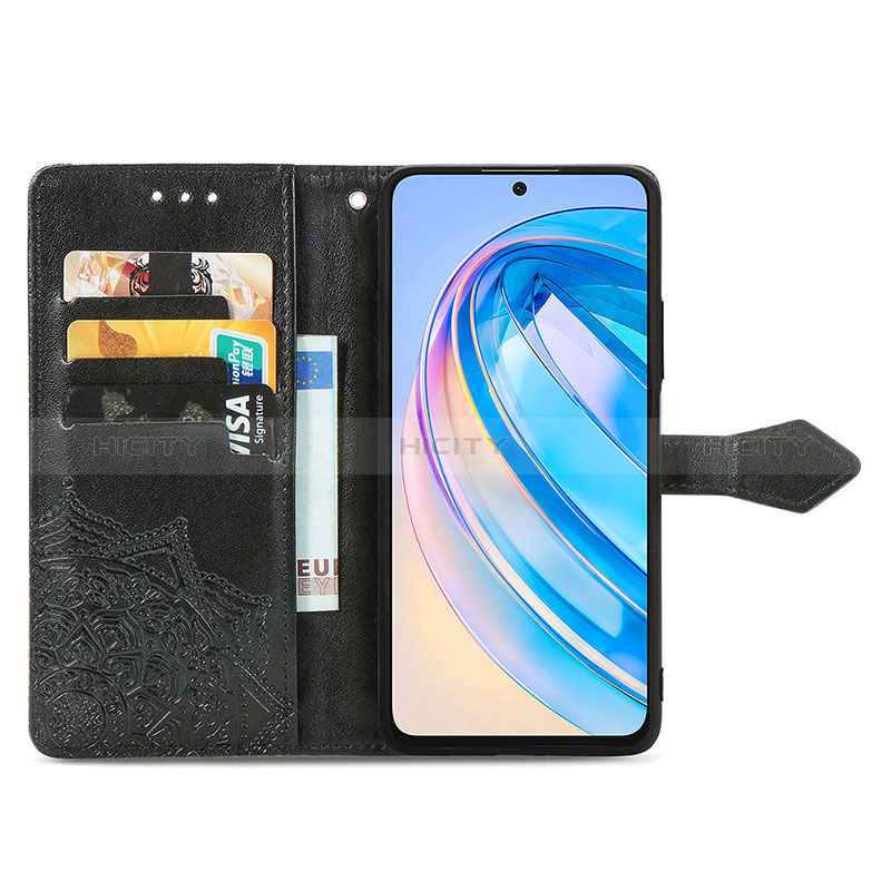 Funda de Cuero Cartera con Soporte Patron de Moda Carcasa para Huawei Honor X8a 4G