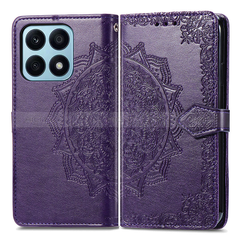 Funda de Cuero Cartera con Soporte Patron de Moda Carcasa para Huawei Honor X8a 4G