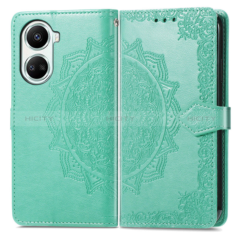 Funda de Cuero Cartera con Soporte Patron de Moda Carcasa para Huawei Nova 10 SE Verde