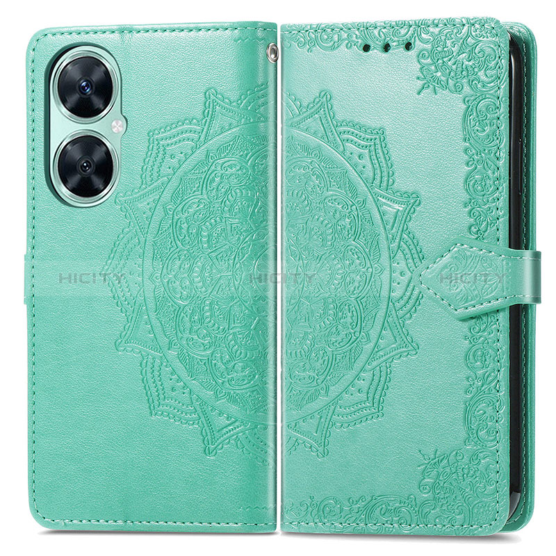 Funda de Cuero Cartera con Soporte Patron de Moda Carcasa para Huawei Nova 11i Verde