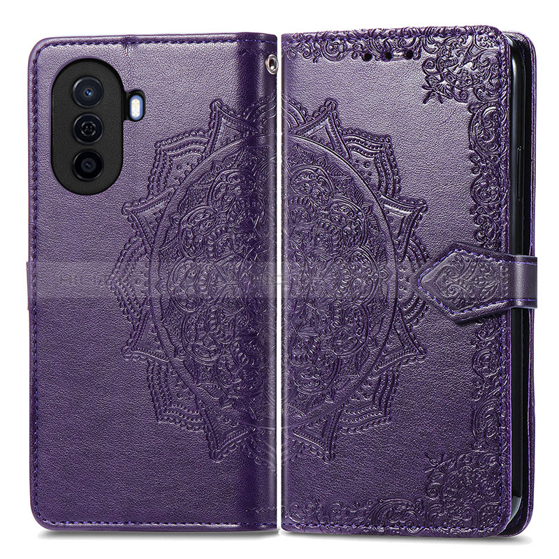 Funda de Cuero Cartera con Soporte Patron de Moda Carcasa para Huawei Nova Y70