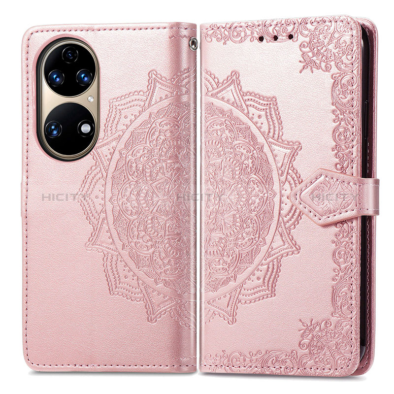 Funda de Cuero Cartera con Soporte Patron de Moda Carcasa para Huawei P50