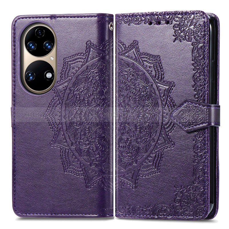 Funda de Cuero Cartera con Soporte Patron de Moda Carcasa para Huawei P50