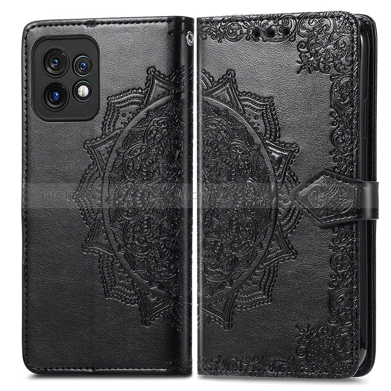 Funda de Cuero Cartera con Soporte Patron de Moda Carcasa para Motorola Moto Edge 40 Pro 5G Negro