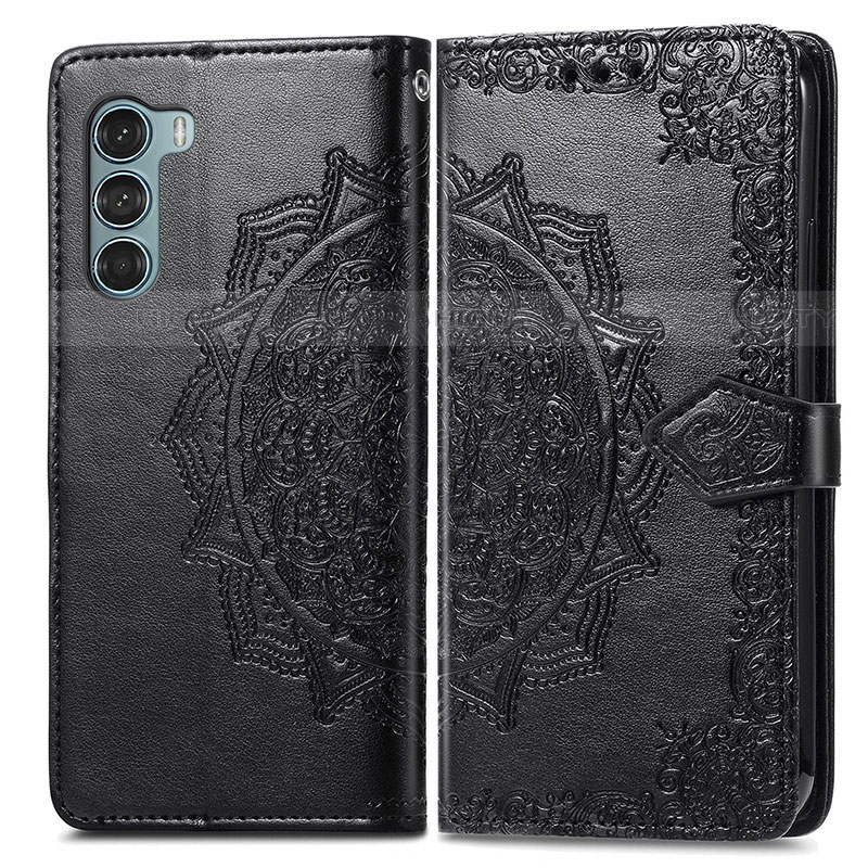 Funda de Cuero Cartera con Soporte Patron de Moda Carcasa para Motorola Moto Edge S30 5G Negro