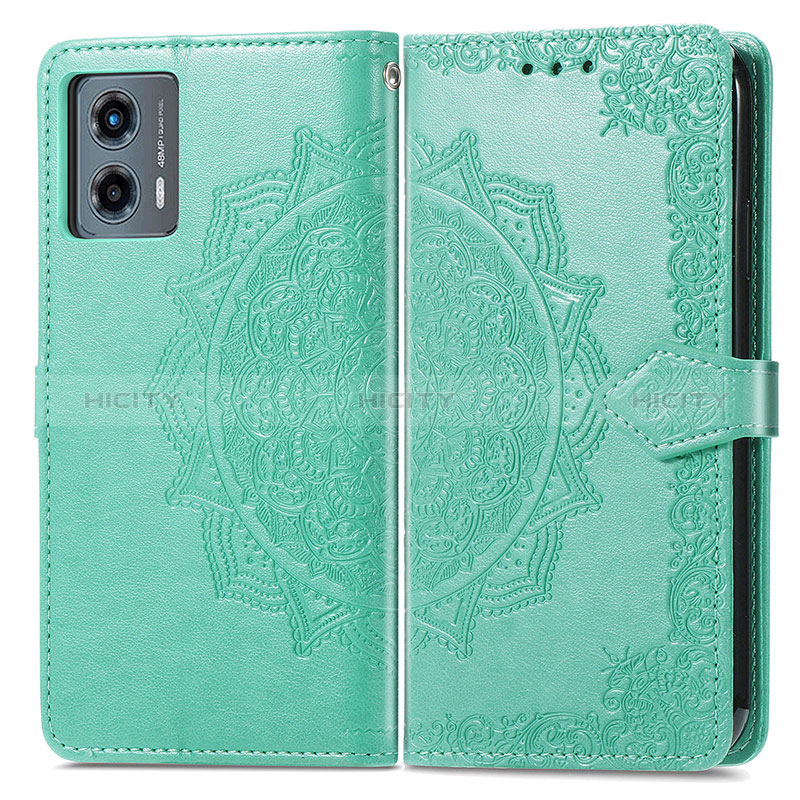 Funda de Cuero Cartera con Soporte Patron de Moda Carcasa para Motorola Moto G 5G (2023) Verde