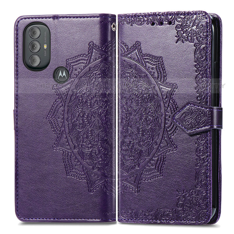 Funda de Cuero Cartera con Soporte Patron de Moda Carcasa para Motorola Moto G Play (2023)