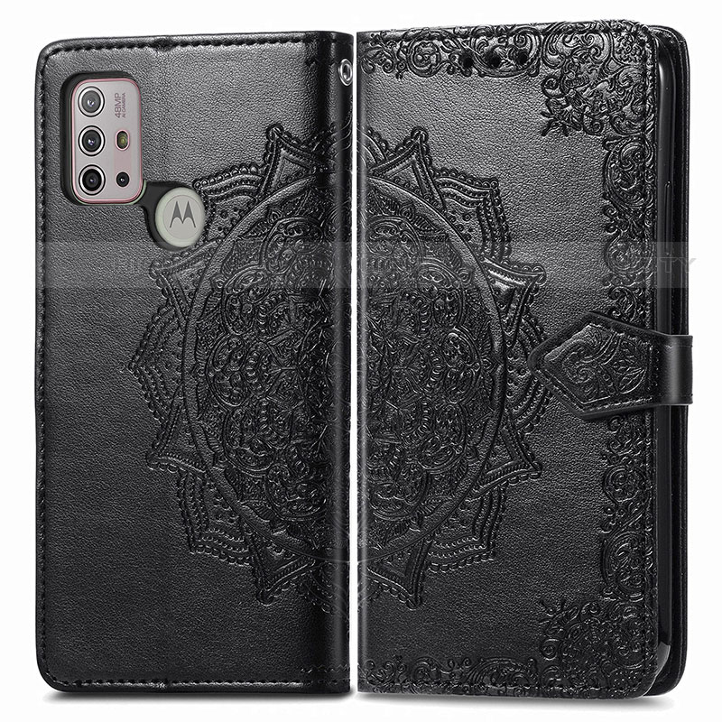 Funda de Cuero Cartera con Soporte Patron de Moda Carcasa para Motorola Moto G10 Negro