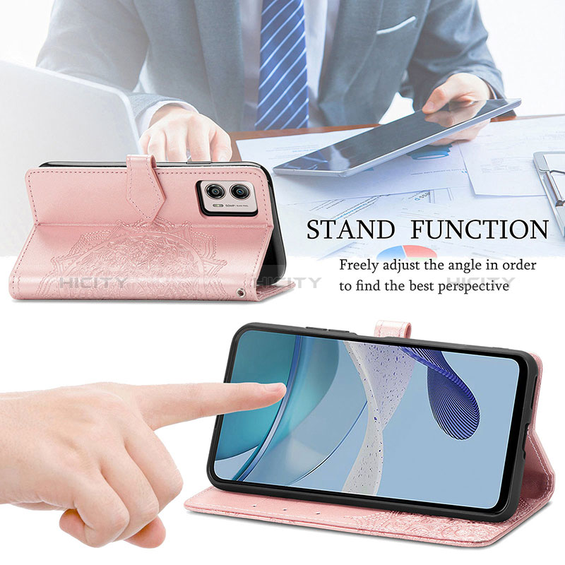 Funda de Cuero Cartera con Soporte Patron de Moda Carcasa para Motorola Moto G53j 5G