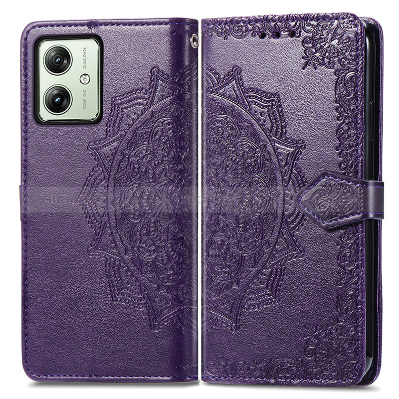 Funda de Cuero Cartera con Soporte Patron de Moda Carcasa para Motorola Moto G54 5G