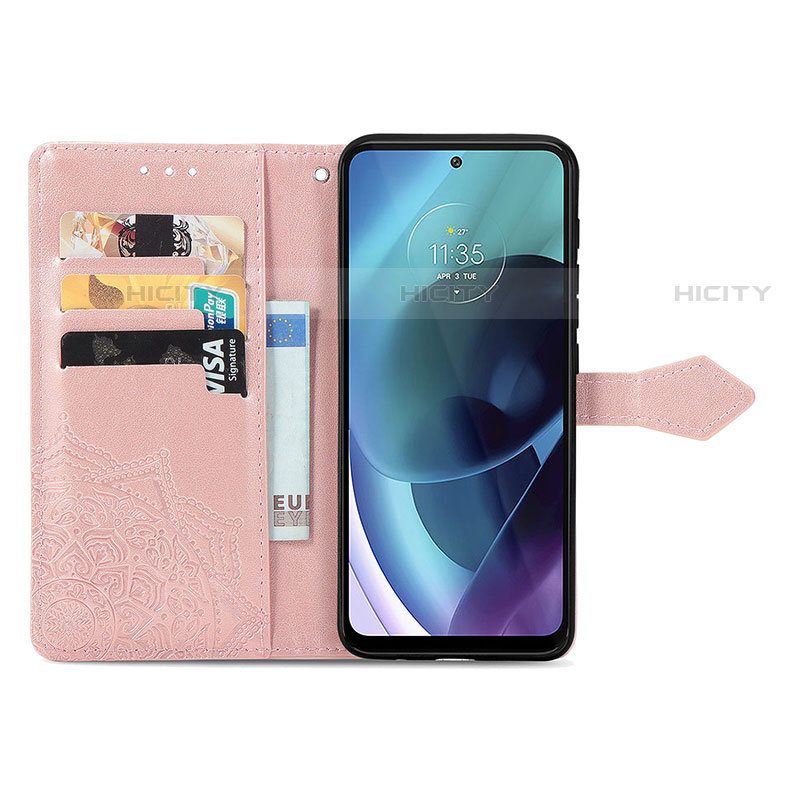 Funda de Cuero Cartera con Soporte Patron de Moda Carcasa para Motorola Moto G71 5G