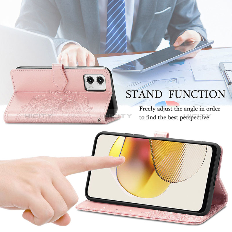 Funda de Cuero Cartera con Soporte Patron de Moda Carcasa para Motorola Moto G73 5G