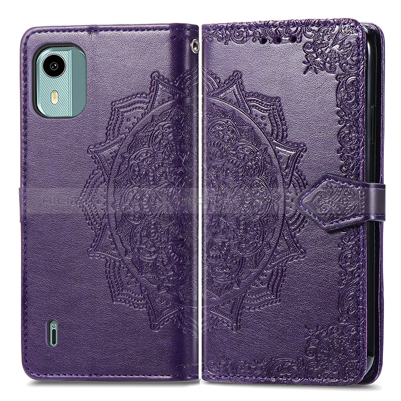 Funda de Cuero Cartera con Soporte Patron de Moda Carcasa para Nokia C12 Plus